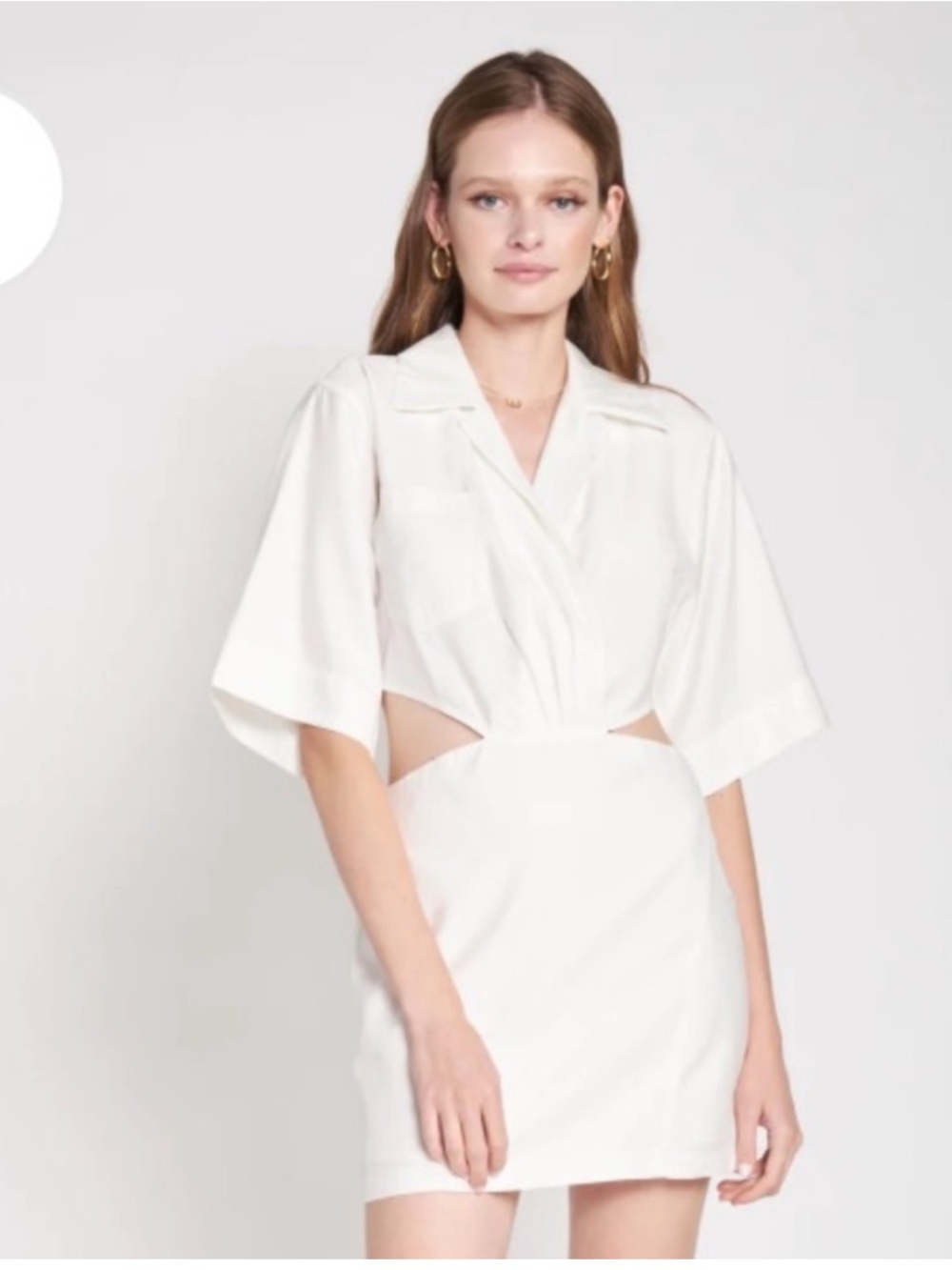 En Saison White Wrap-Style Cutout Mini Dress (size M)